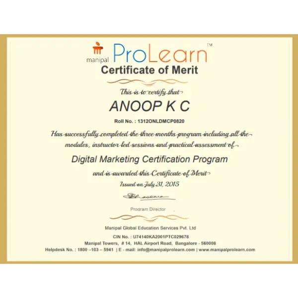 First certified digital marketing expert Kerala