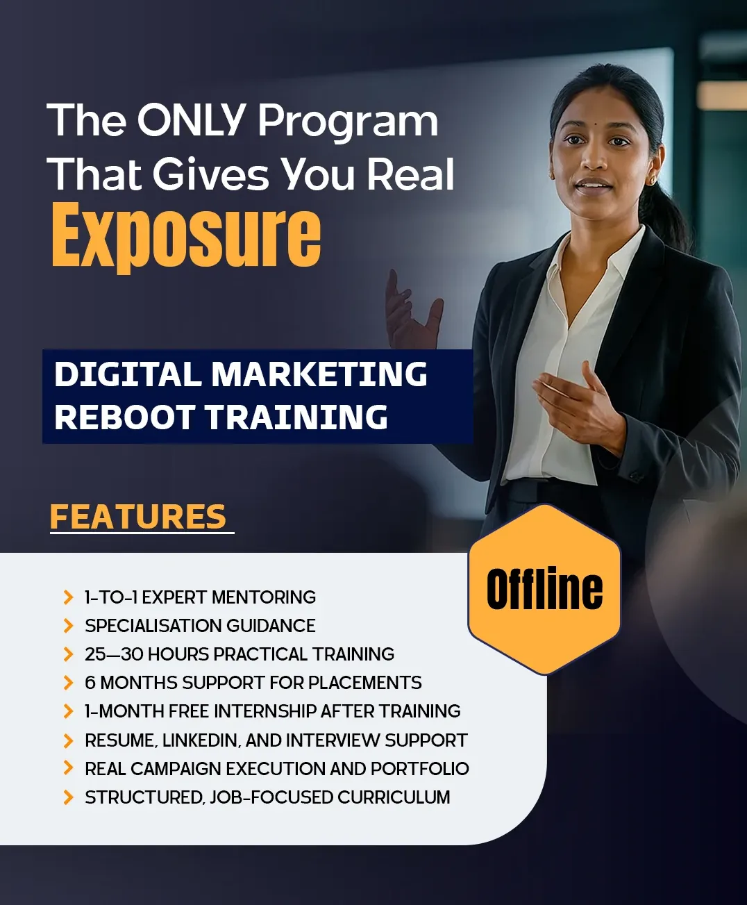Job focused digital marketing training for freshers Thrissur