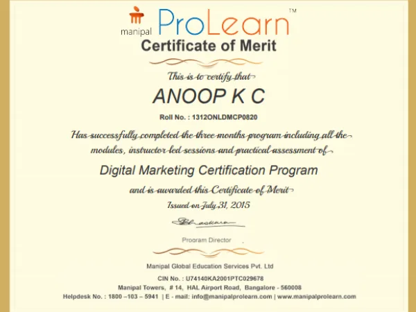 First certified digital marketing expert Kerala